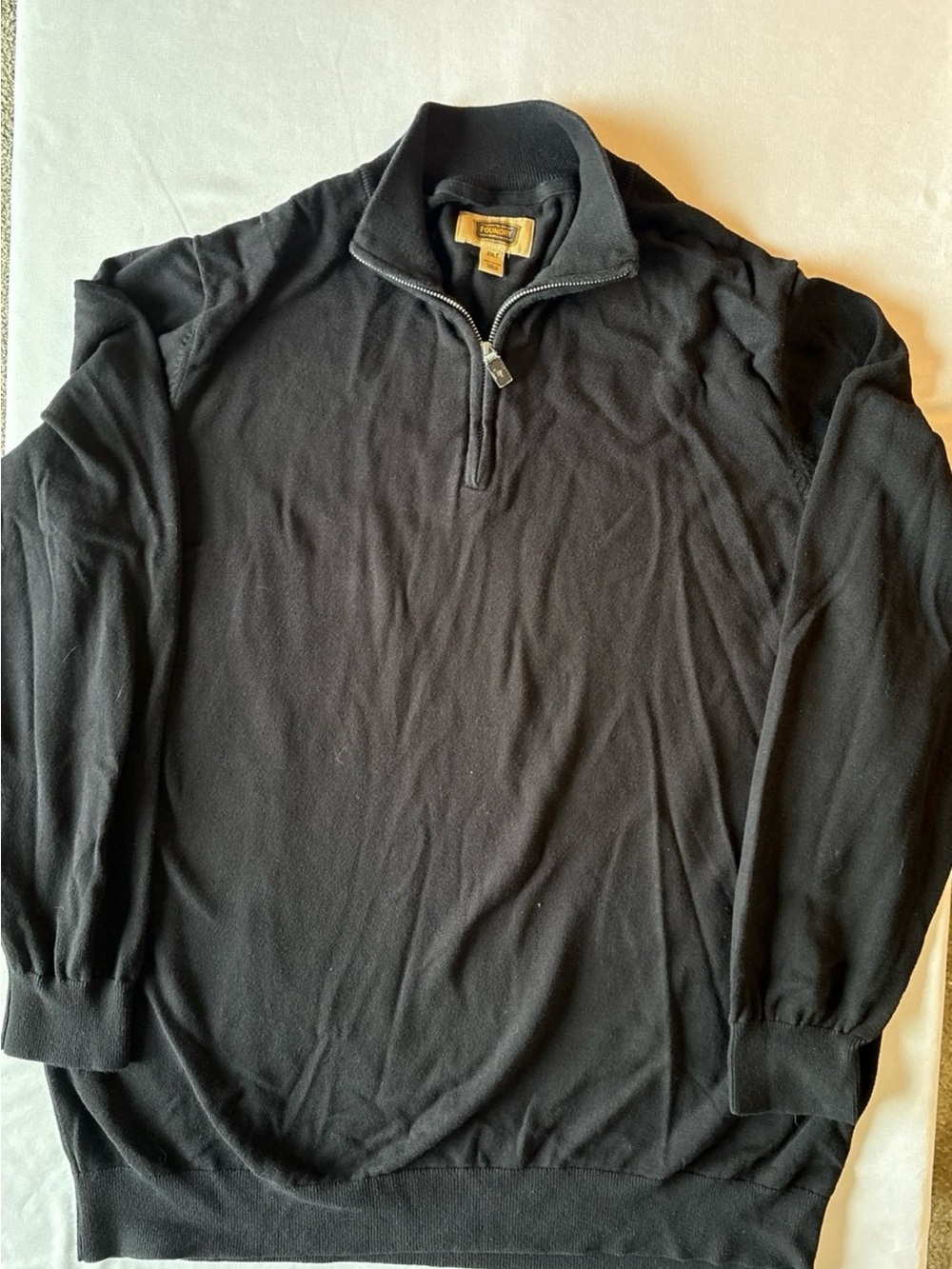The Foundry Supply Co. Men's Black Quarter-Zip Knit Sweater